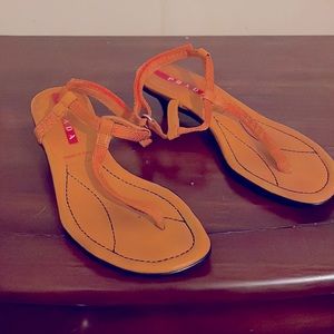 Beautiful Orange Prada Sandals